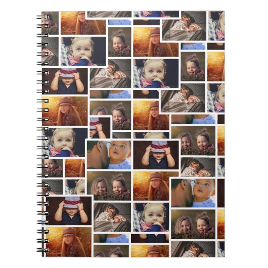 6フォトコラージュ家族の写真パターン ノートブック (正面)