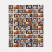 6フォトコラージュ家族の写真パターン フリースブランケット (正面)