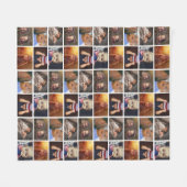 6フォトコラージュ家族の写真パターン フリースブランケット (正面(横))