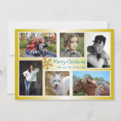 6フォトコラージュ家族クリスマス金ゴールド シーズンカード (正面)