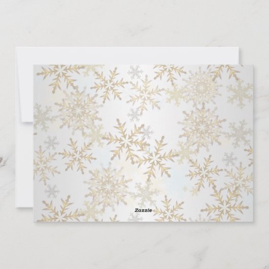 6フォトコラージュ家族クリスマス金ゴールド シーズンカード (裏面)