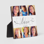 6フォトコラージュ家族ラブスクリプトハート モダン フォトプラーク (正面)