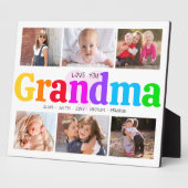 6フォトコラージュ愛おばあちゃんはっきりしたカラフル フォトプラーク (側面)