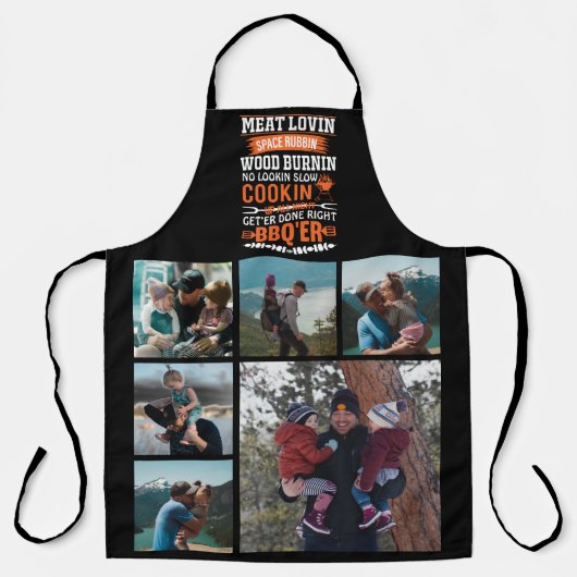 6フォトコラージュ父の日おもしろいバーベキューを実行 エプロン (正面)
