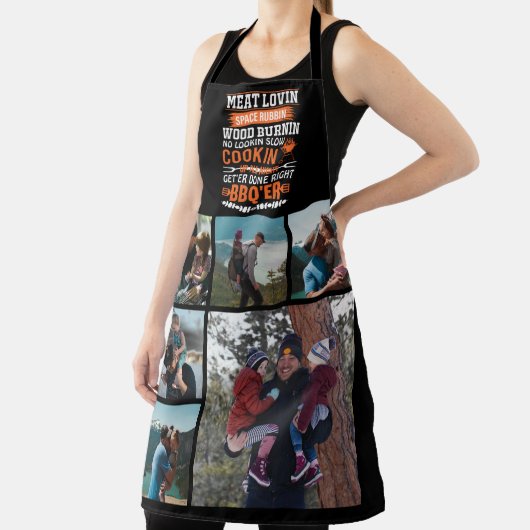 6フォトコラージュ父の日おもしろいバーベキューを実行 エプロン (インサイチュ)