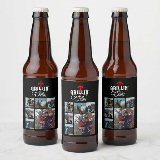 6フォトコラージュ父の日グリリン&チリン ビールラベル (ボトル)