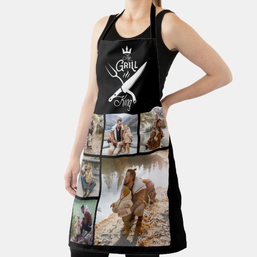 6フォトコラージュ父の日グリルキングBBQ エプロン (インサイチュ)