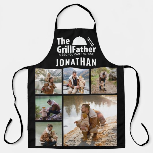 6フォトコラージュ父の日グリルファーザーBBQ エプロン (正面)