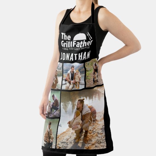 6フォトコラージュ父の日グリルファーザーBBQ エプロン (インサイチュ)