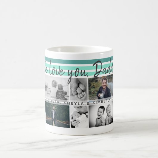 6フォトコラージュ私たちは愛してあなたをパパの父の子供 コーヒーマグカップ (中央)