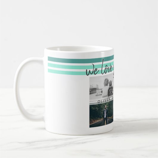 6フォトコラージュ私たちは愛してあなたをパパの父の子供 コーヒーマグカップ (左)