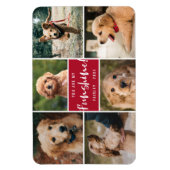 6フォトコラージュ私のファンシャイン |レッドペット マグネット (縦)