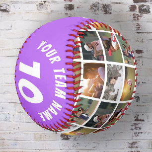 6フォトコラージュ紫プレイヤー番号チーム名 ソフトボール