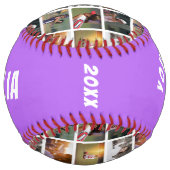 6フォトコラージュ紫プレイヤー番号チーム名 ソフトボール (裏面)