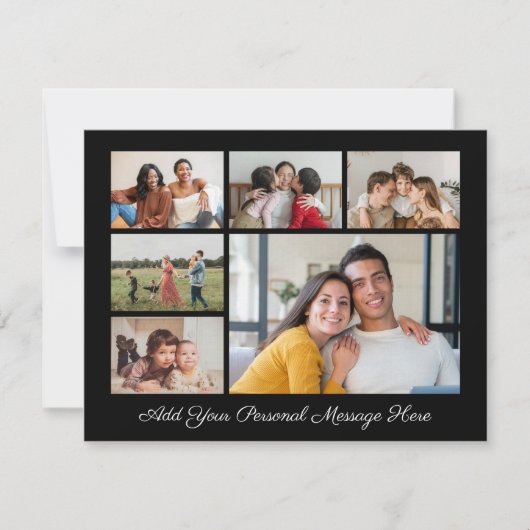 6フォトコラージュ自分のグリーティングフラットカードを追加 カード (正面)