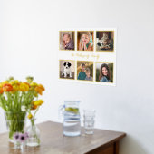 6フォトコラージュ金ゴールドフレームカスタム金ゴールド文字 箔ポスター (レイダウン (キッチン))