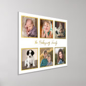 6フォトコラージュ金ゴールドフレームカスタム金ゴールド文字 箔ポスター (レイダウン)