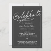 6フォトコラージュ金箔トレンディー卒業パーティー 招待状 (裏面)