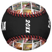 6フォトコラージュ黒プレイヤー番号チーム名 ソフトボール (裏面)