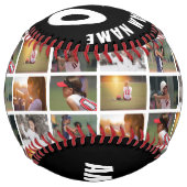 6フォトコラージュ黒プレイヤー番号チーム名 ソフトボール (正面)