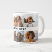 6フォトコラージュ1行文字- – カラー編集が可能 ジャンボコーヒーマグカップ (正面右)