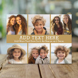 6フォトコラージュ2行の文字--金ゴールドを編集できる ポストカード<br><div class="desc">中央にハイライトされた2行の文字を持つ6つの正方形の写真のコラージュ。子供の写真と「GRANDPA」または「DADDY」を追加し、家族のための可愛い記念品を作る。このお気に入りのおもしろいテンプレートに写真を追加するこのグリッドには、正方形の写真や任意の写真を使用できる。</div>