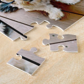 6フォトコラージュ2行の文字- – 黒を編集できる ジグソーパズル (側面)