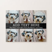 6フォトコラージュ2行の文字- – 黒を編集できる ジグソーパズル (横)