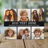 6フォトコラージュ2行の文字- – 黒を編集できる ポストカード