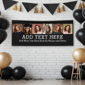 6フォトコラージュ2行の文字- – 黒を編集できる 横断幕