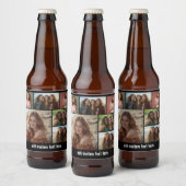 6フォトコラージュ(オプション)文字- – 黒い背景 ビールラベル (ボトル)