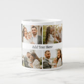 6フォトコラージュ – カスタム文字白黒 ジャンボコーヒーマグカップ (正面)