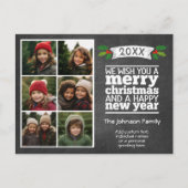 6フォトコラージュ – クリスマスシャルボード シーズンポストカード (正面)