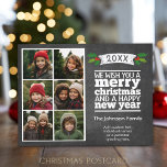 6フォトコラージュ – クリスマスシャルボード シーズンポストカード<br><div class="desc">6枚の写真お洒落のトレンディーコラージュを持つ写真とクリスマスグリーティング。</div>