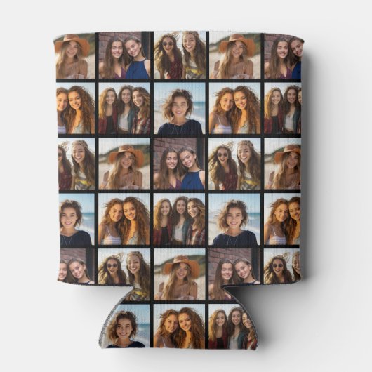 6フォトコラージュ – パターン全体 缶クーラー (裏面)