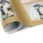 6フォトコラージュ – ビッグメリークリスマススクリプト金ゴールド ラッピングペーパー (ロールコーナー)