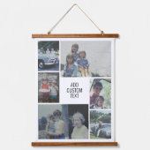 6フォトコラージュ – ファミリ文字インセンター – 白 吊り下げ型タペストリー (正面)