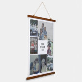 6フォトコラージュ – ファミリ文字インセンター – 白 吊り下げ型タペストリー (傾斜あり)