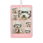 6フォトコラージュ – 六角ファンキー模様ピンク カーエアーフレッシュナー (裏面)