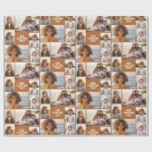 6フォトコラージュ – 無地のカラー – ホワイトchunky文字 ラッピングペーパー (フラット)