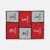 6フォトコラージュ – 背景色を変更できる フリースブランケット (正面(横))