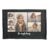 6フォトコラージュ（黒い背景） 枕カバー (正面)