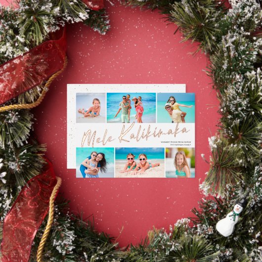 6フォトコラージュMelle Kalikimaka 箔シーズンカード (インサイチュ)