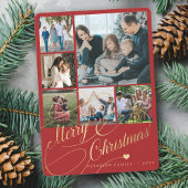 6フォトコラージュMerry Christmasスクリプトファミリー シーズンカード