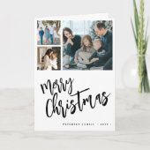 6フォトコラージュMerry Christmasスクリプモダント シーズンカード (正面)