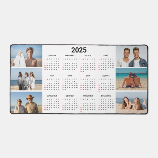 6フォトコラージュUS 2025年At A Glance Calendar デスクマット (正面)