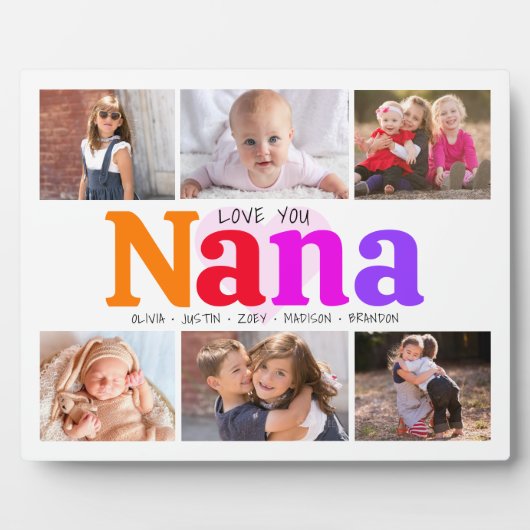 6フォトコラージラブユー奈カラフルはっきりしたモダン フォトプラーク (正面)