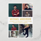 6フォトシャルボード卒業パーティー 箔招待状 (正面)