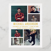 6フォトシャルボード卒業発表 箔招待状ポストカード (正面)