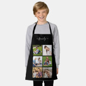 6フォトパーソナライズされたコラージュ家族、カスタム文字 エプロン (着用した状態)